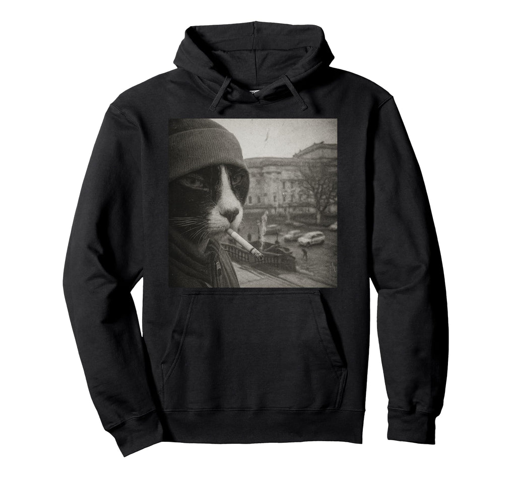 Funny Smoking Cat Cigarette Kitty Gen Z Hoodie - Fun Novelty Design Unisex - T-Shirt, Sweatshirt, Hoodie