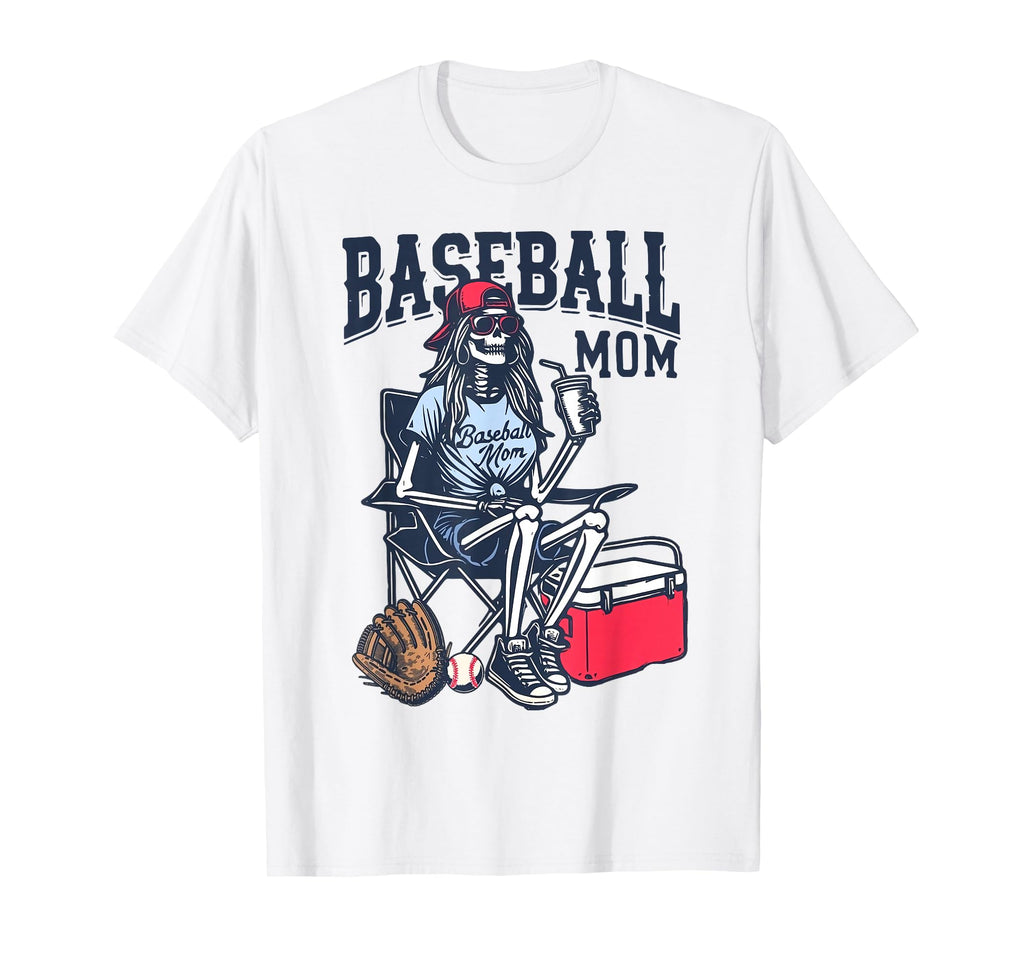 Baseball Mom Skeleton Halloween T-Shirt - Novelty Apparel for Adults - T-Shirt, Sweatshirt, Hoodie
