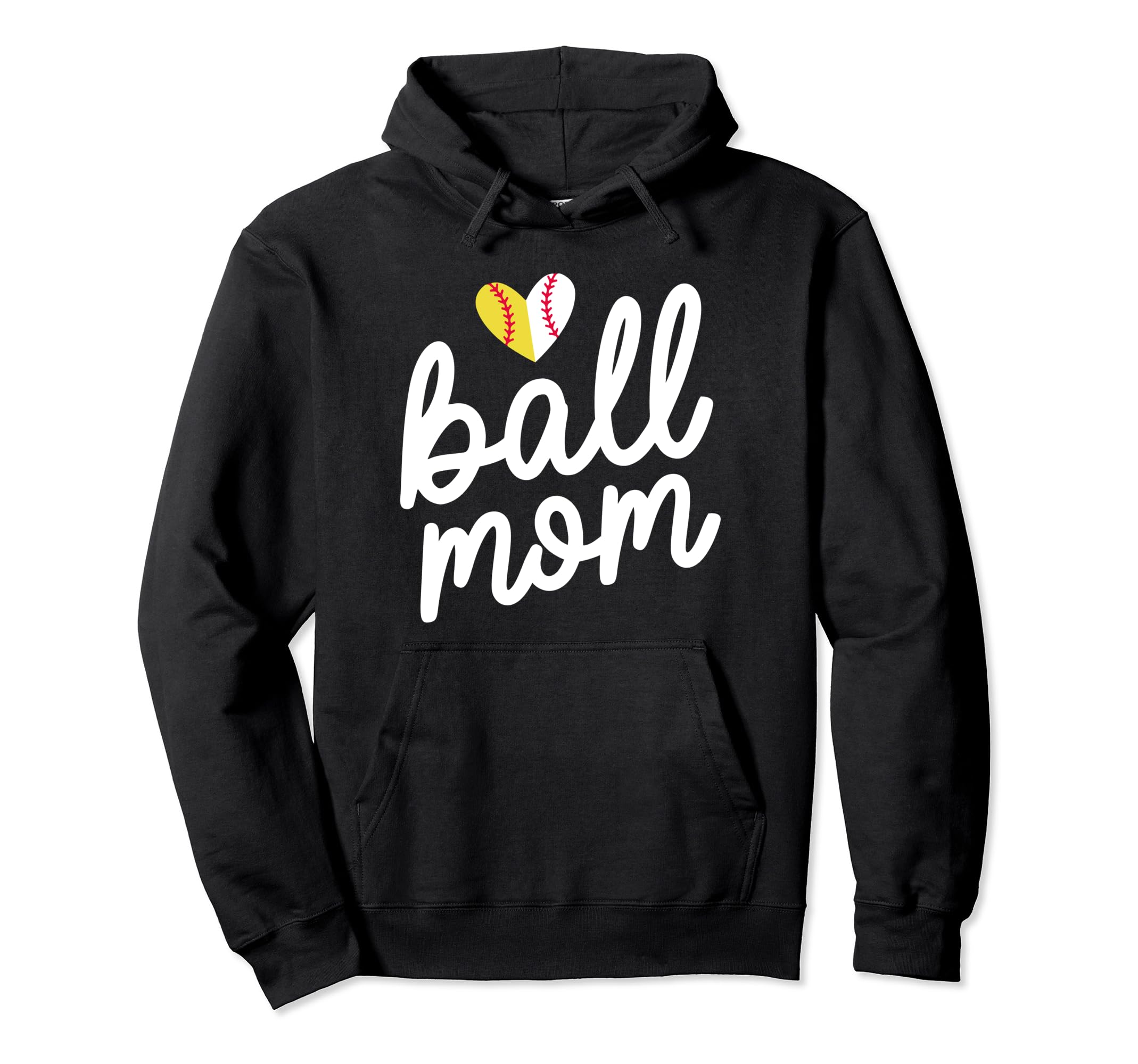 Baseball And Softball Mom Funny Ball Mom Hoodie - Graphic Print Unisex - T-Shirt, Sweatshirt, Hoodie