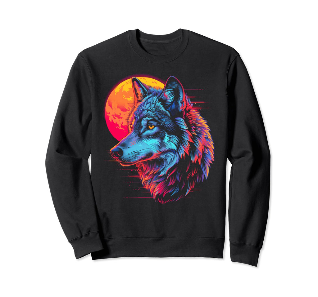 Wolf Vaporwave Aesthetic Synthwave Sweatshirt - Trendy Graphic for Adults - T-Shirt, Sweatshirt, Hoodie