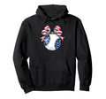 Usa American Flag Coquette Bow Baseball Hoodie - Minimalist Print Unisex - T-Shirt, Sweatshirt, Hoodie