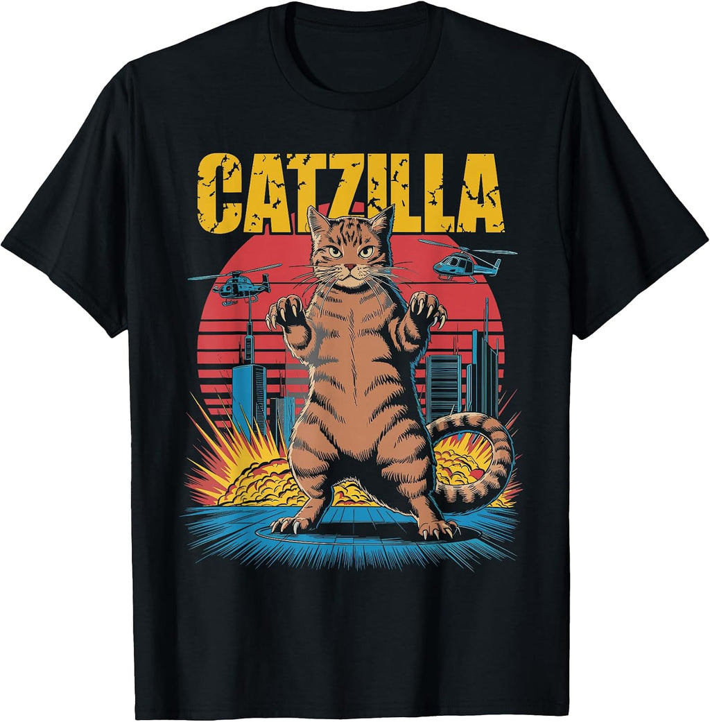 Catzilla Japanese Merch for Cat Lovers - Adult & Kids T-Shirts, Sweatshirts & Hoodies apparel design preview 1