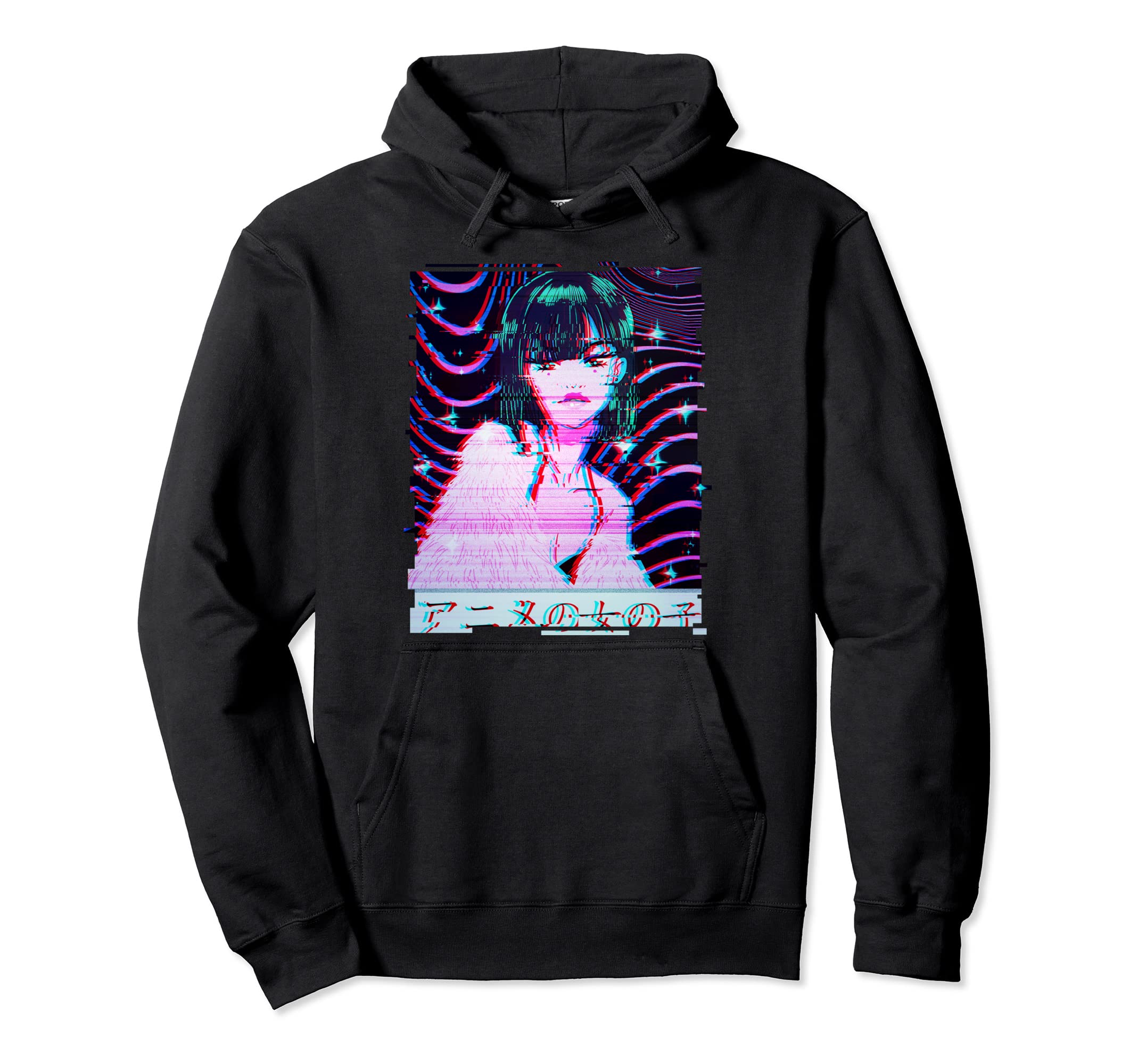 Aesthetic Vaporwave Waifu Japanese Hoodie - Casual Everyday Wear Unisex - T-Shirt, Sweatshirt, Hoodie