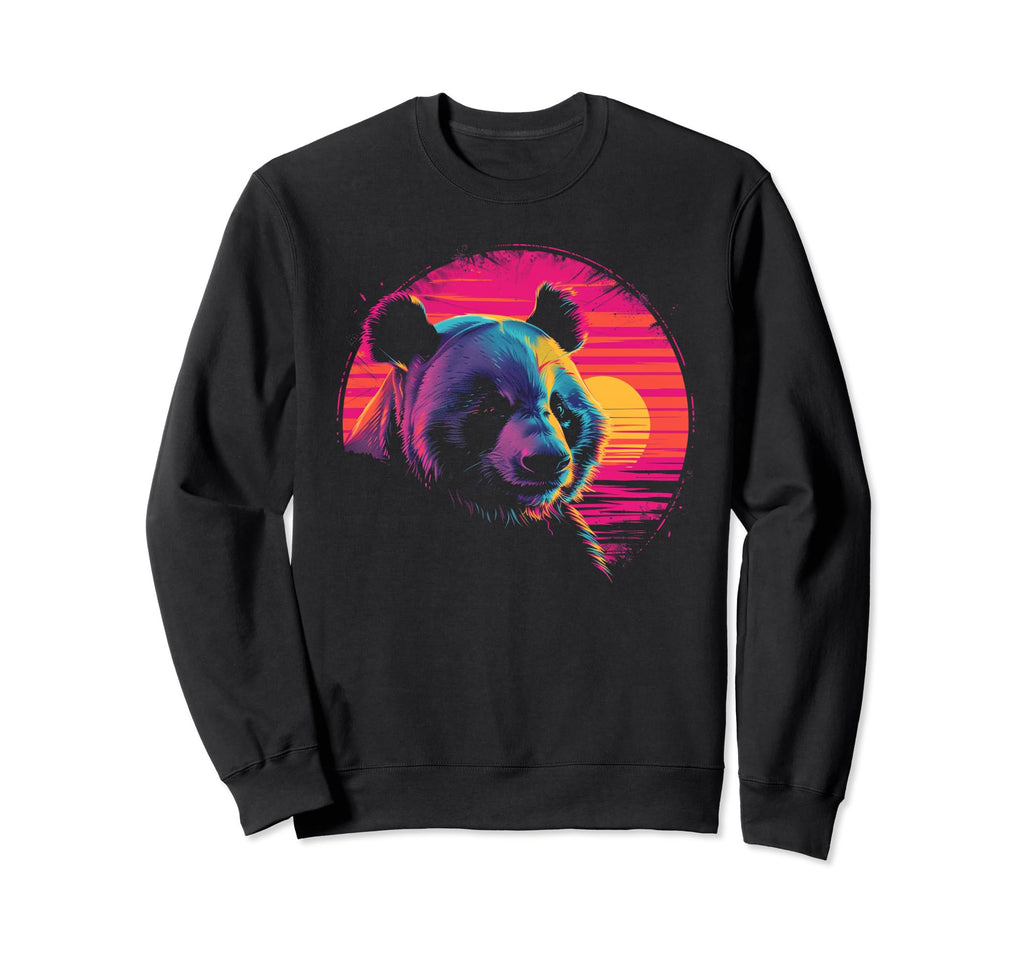 Panda Vaporwave Aesthetic Synthwave Sweatshirt - Aesthetic Graphic Unisex - T-Shirt, Sweatshirt, Hoodie