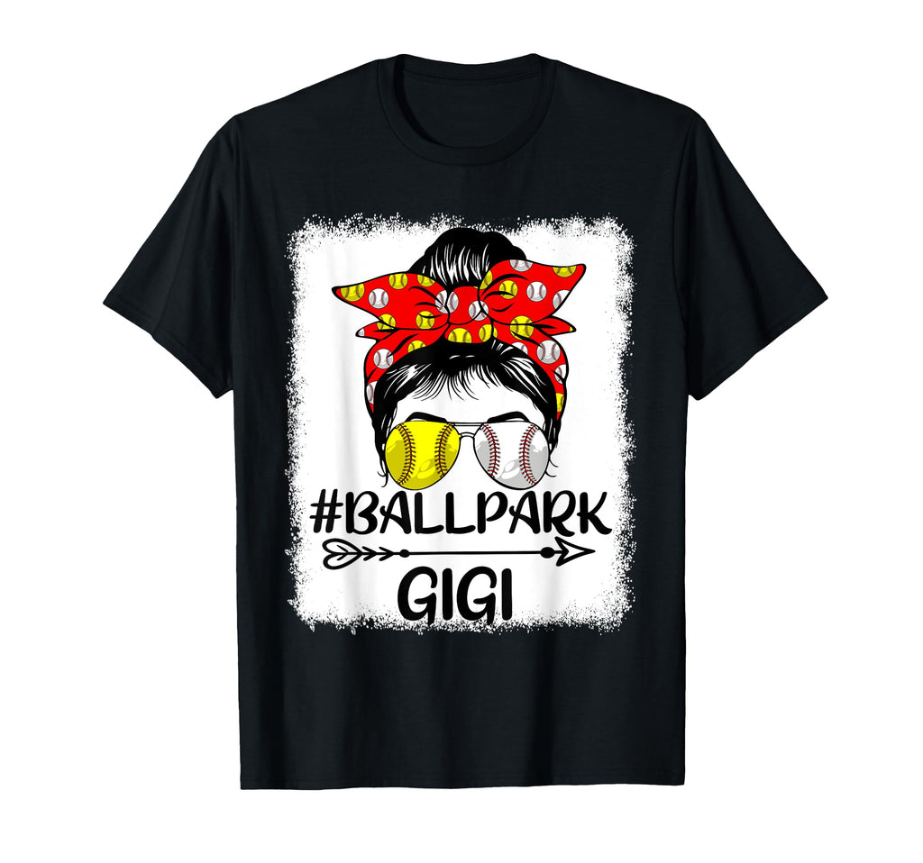 Messy Bun Hair Ballpark Gigi Softball T-Shirt - Unique Graphic for Adults - T-Shirt, Sweatshirt, Hoodie