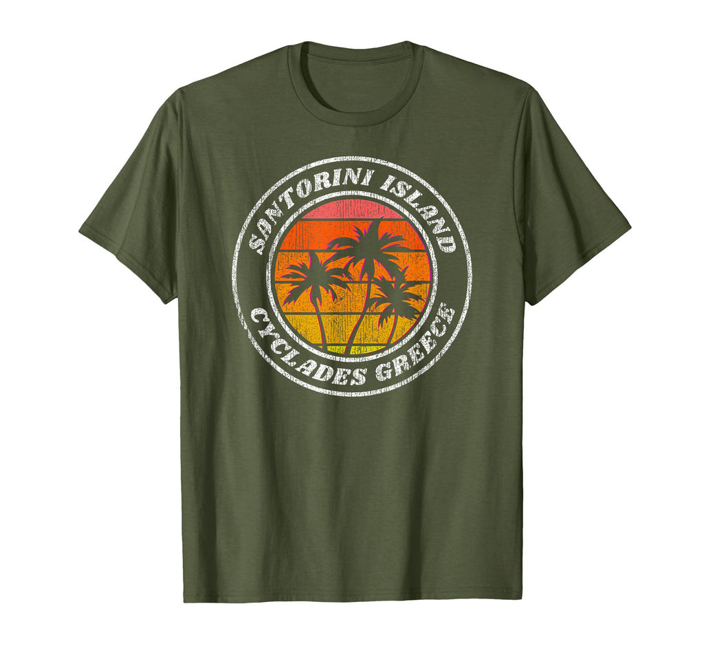Santorini Island Greece Distressed T-Shirt - Fun Novelty Design Unisex - T-Shirt, Sweatshirt, Hoodie