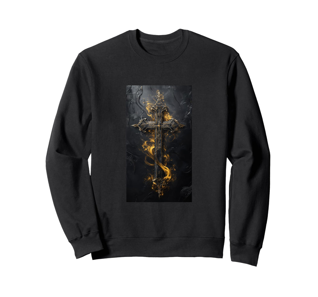Gothic Cross Grunge Aesthetic Y2K Sweatshirt - Minimalist Print for Adults - T-Shirt, Sweatshirt, Hoodie