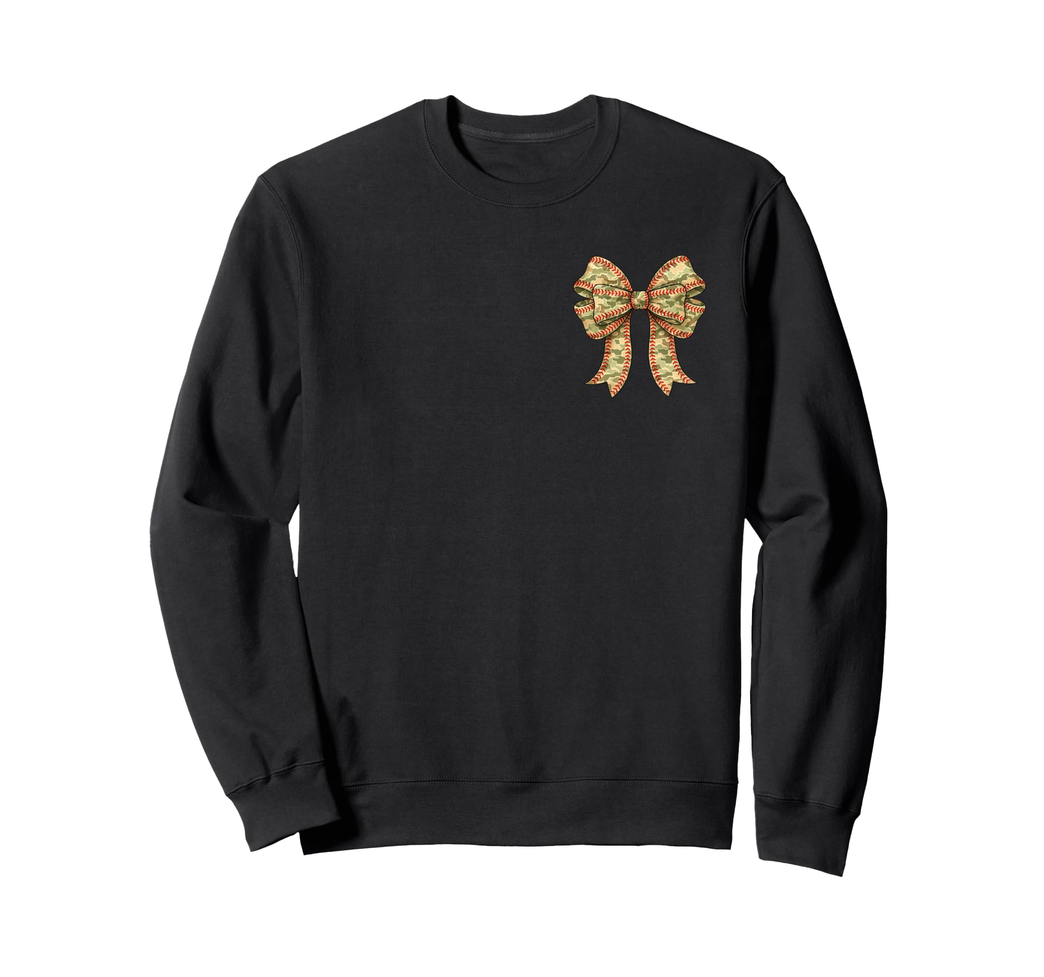 2 Sided Camo Coquette Bow Baseball Sweatshirt - Custom Art Print Men Women - T-Shirt, Sweatshirt, Hoodie