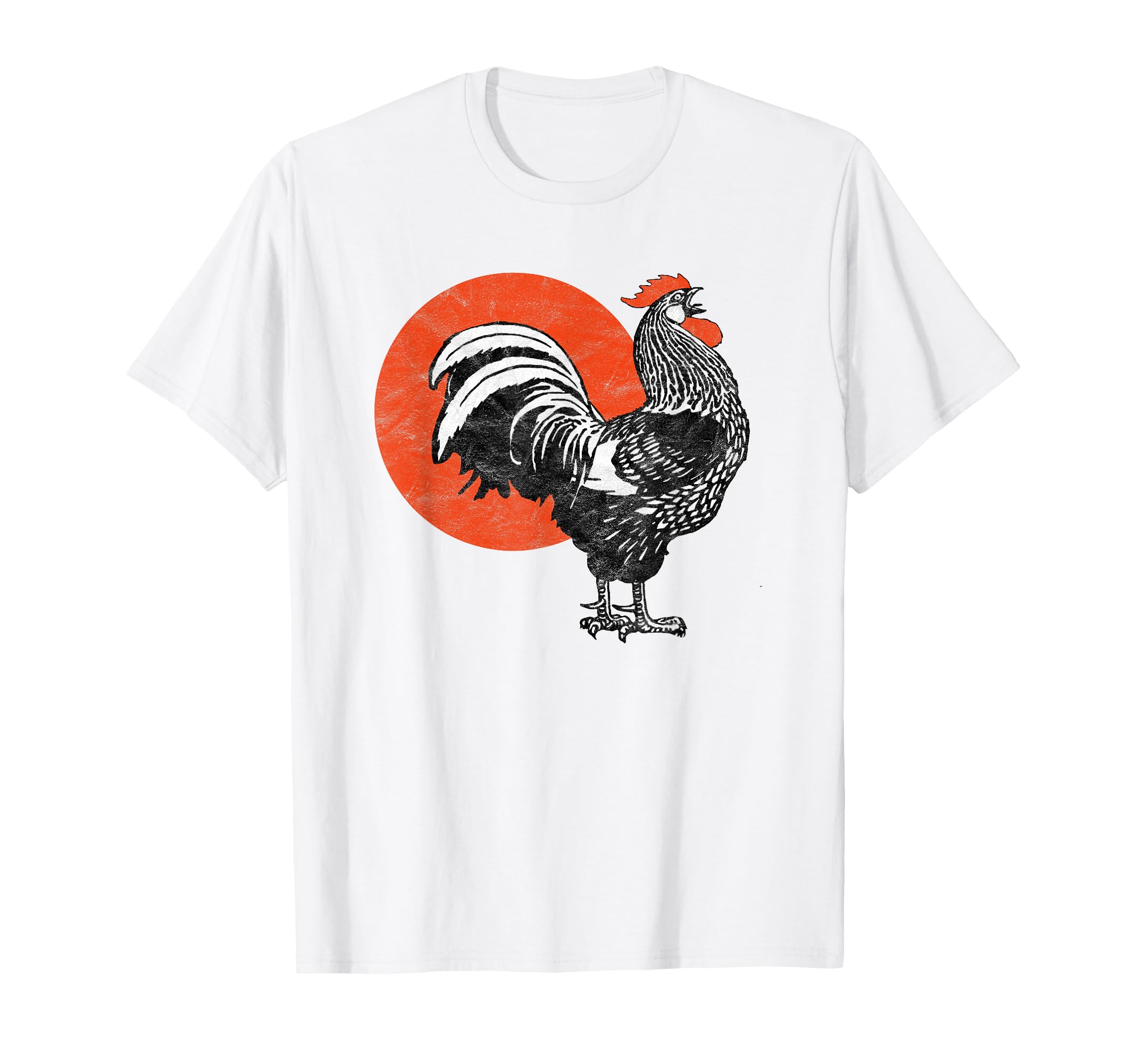 Crowing Rooster Sun Distressed T-Shirt - Casual Everyday Wear for Adults - T-Shirt, Sweatshirt, Hoodie