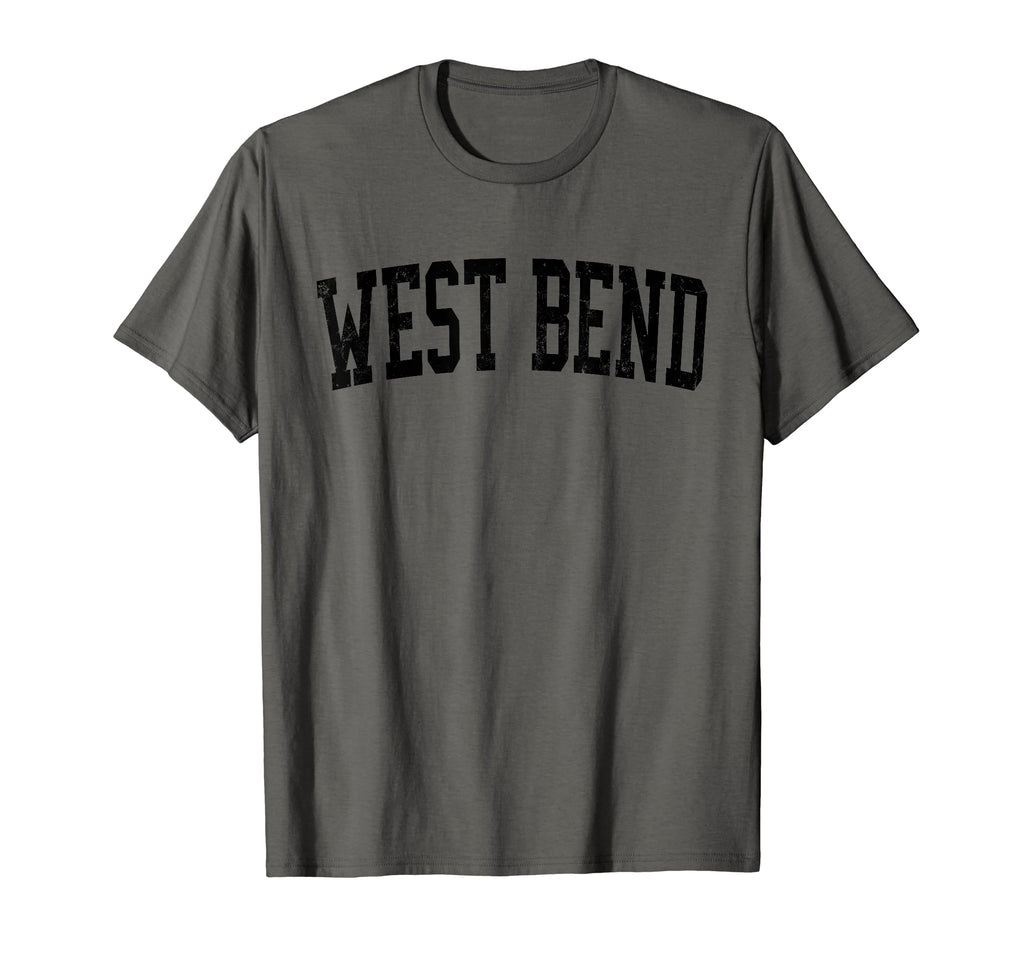West Bend Wi Distressed Black Varsity T-Shirt - Graphic Print for Adults - T-Shirt, Sweatshirt, Hoodie