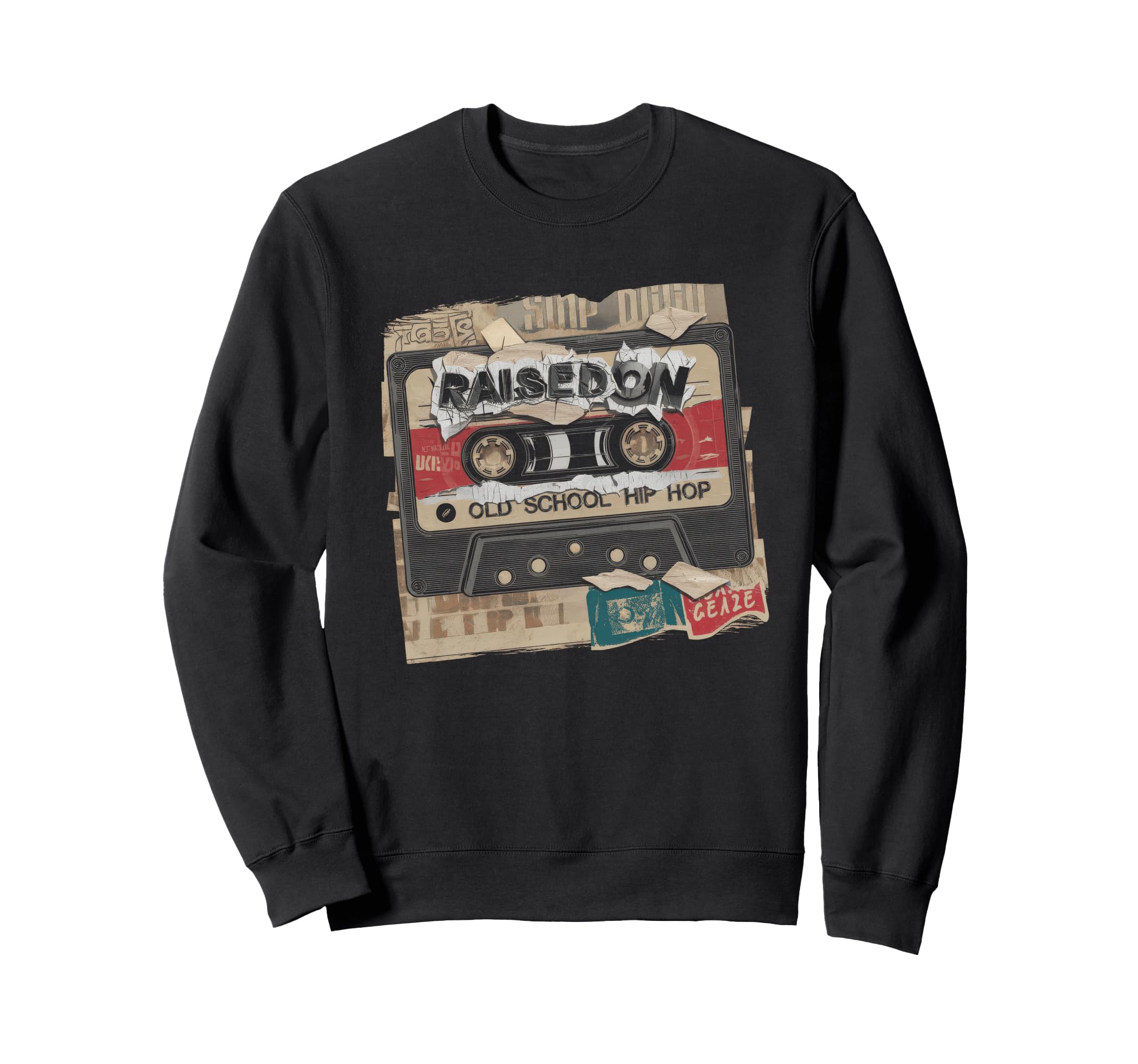 Raised Old School Hip Hop Sweatshirt - Fun Novelty Design Men Women - T-Shirt, Sweatshirt, Hoodie
