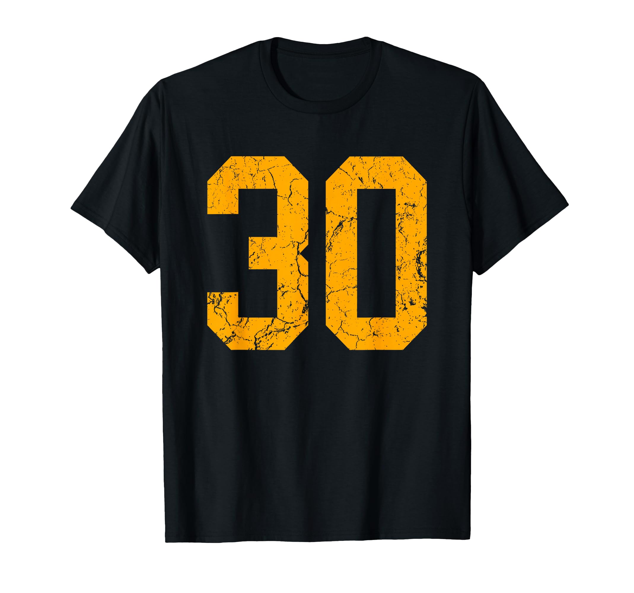Distressed Orange Number 30 Jersey T-Shirt - Minimalist Print for Adults - T-Shirt, Sweatshirt, Hoodie