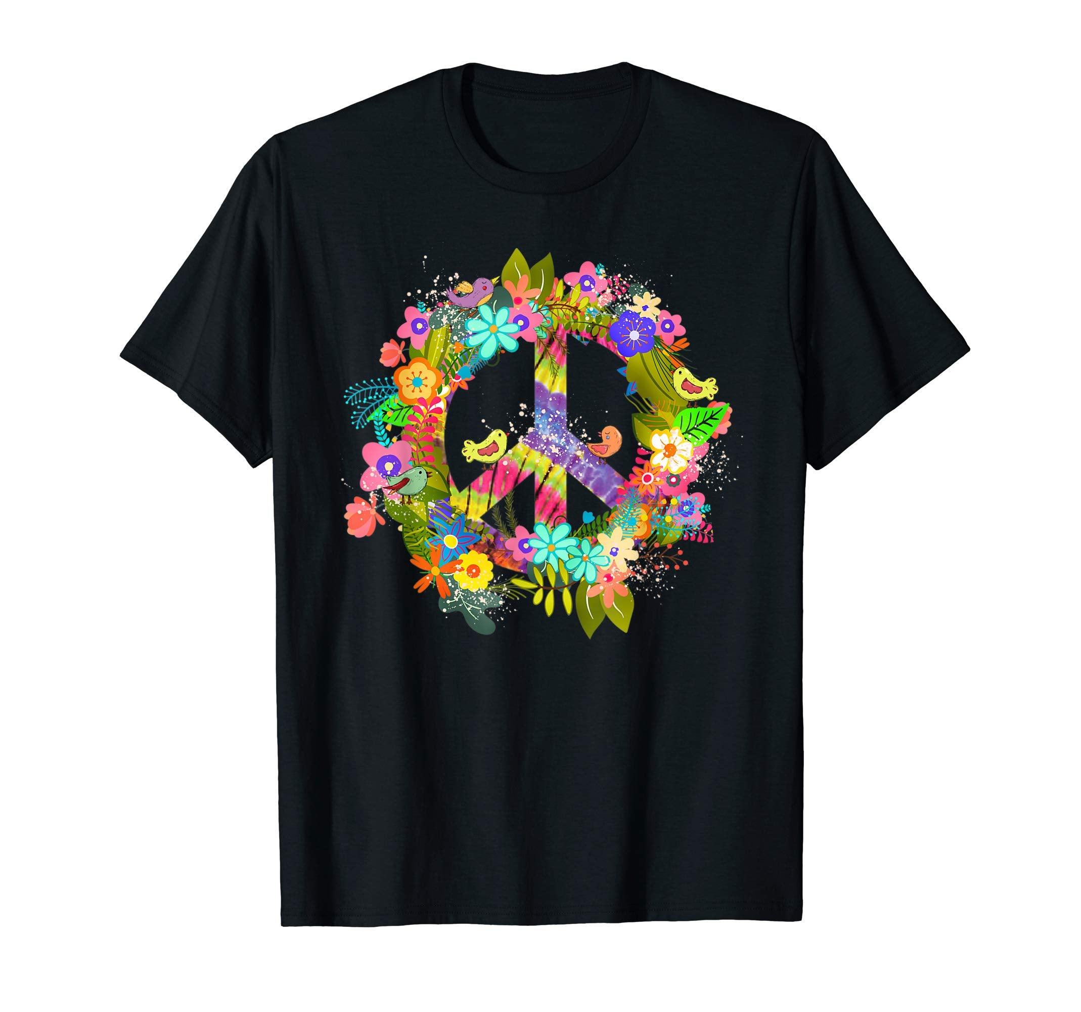 Peace Sign Hippie Wreath Boho T-Shirt - Fun Novelty Design Men Women - T-Shirt, Sweatshirt, Hoodie
