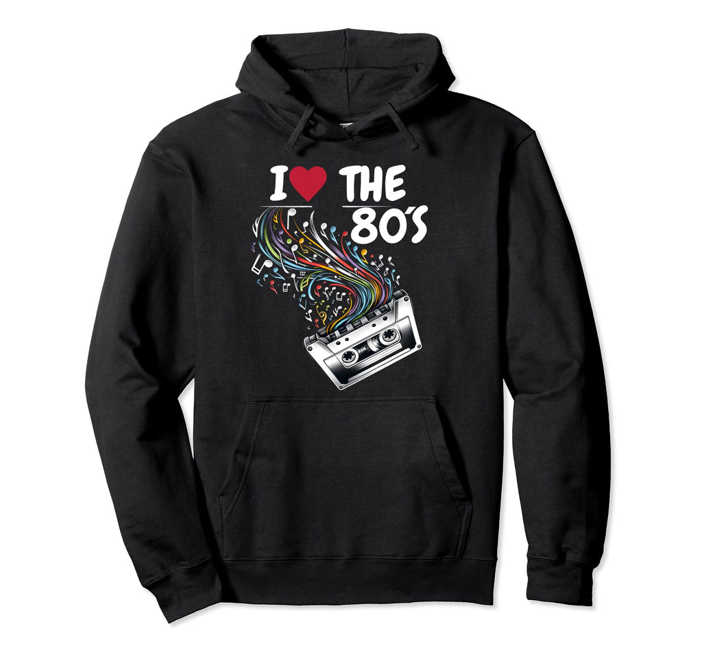 80S Music Notes Cassette Tape Music 1980S Hoodie - Unique Graphic Unisex - T-Shirt, Sweatshirt, Hoodie