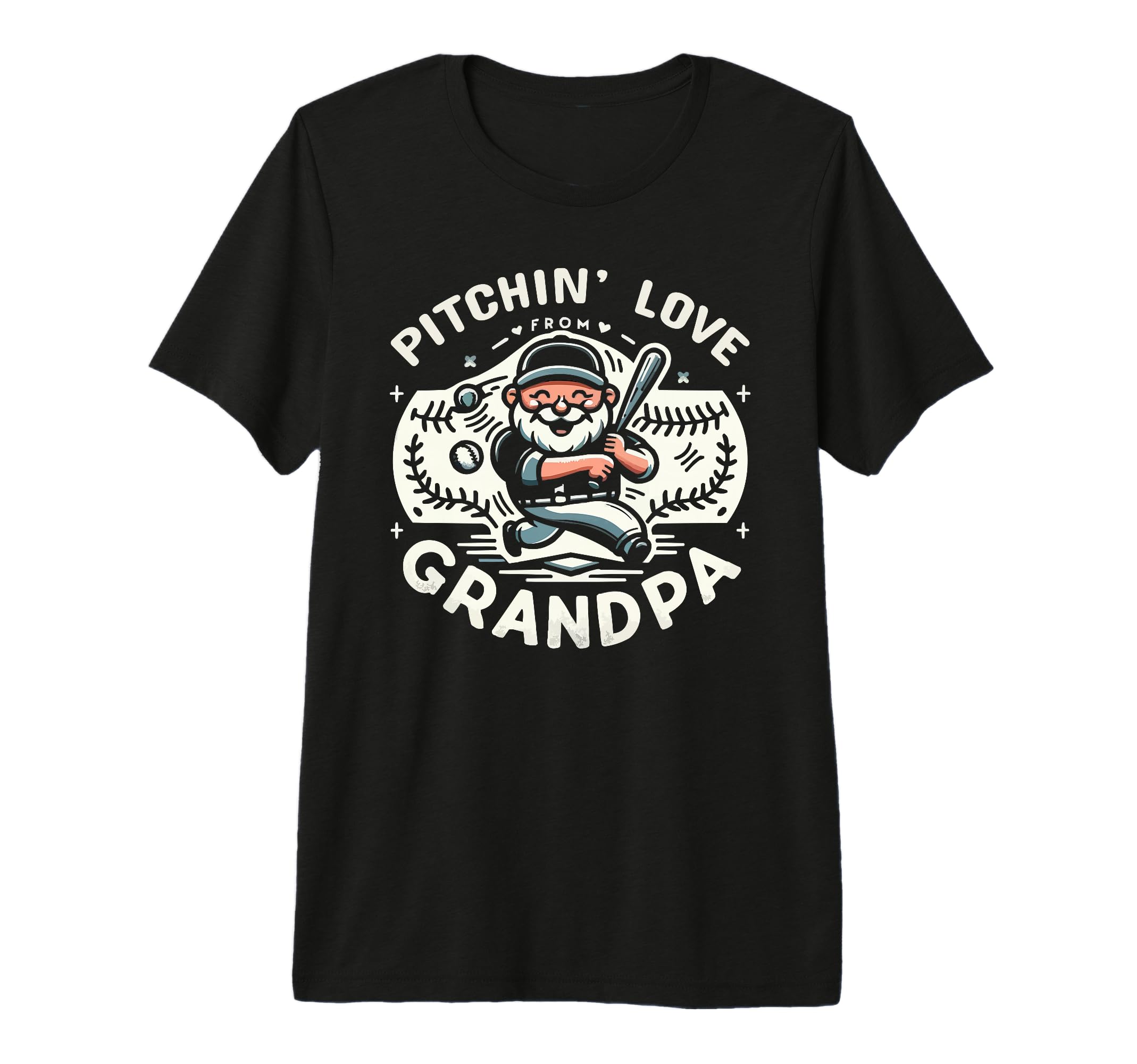 Baseball Grandpa Grandfather Gramps T-Shirt - Custom Art Print for Adults - T-Shirt, Sweatshirt, Hoodie