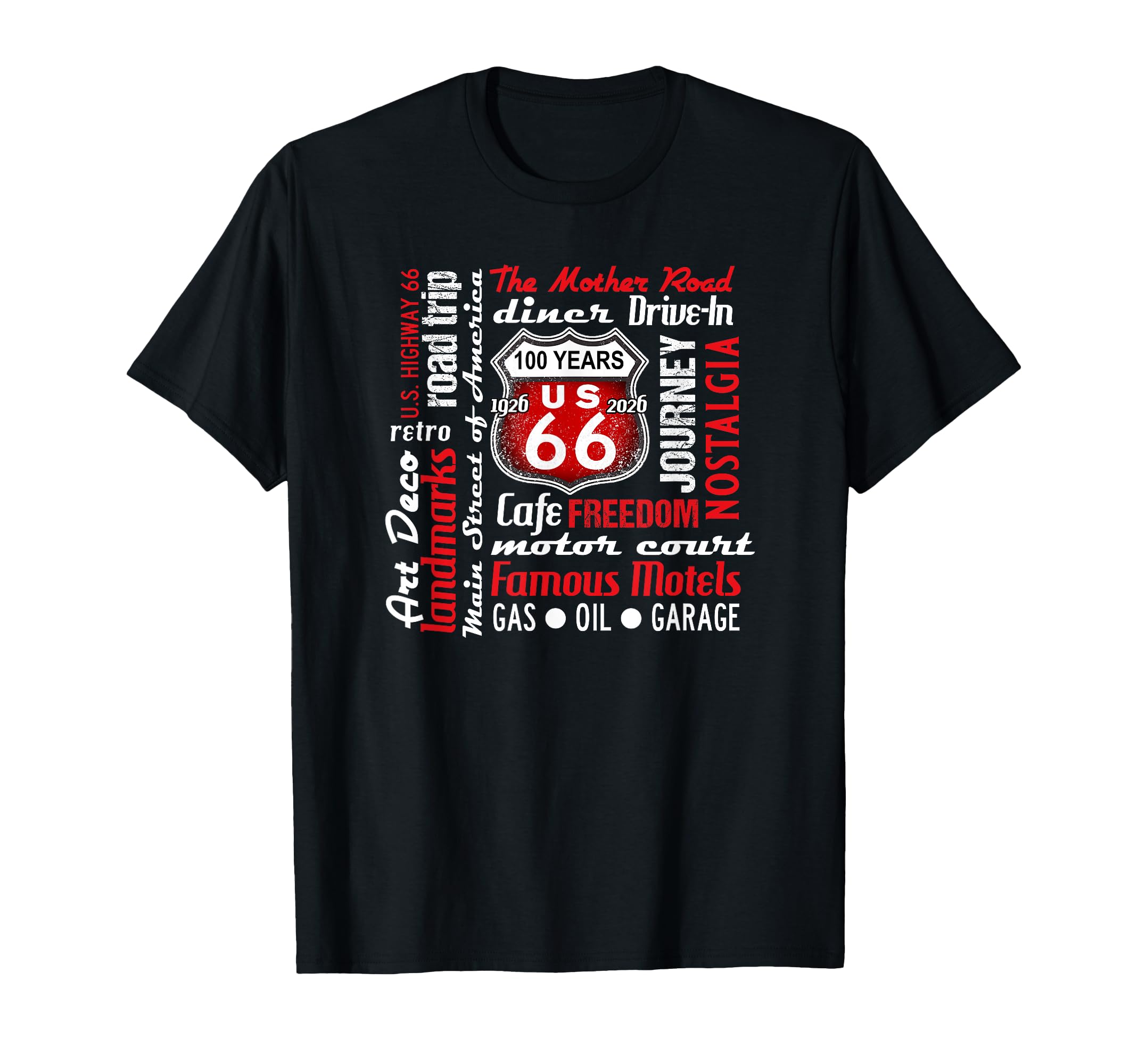 Iconic U S Highway 66 100 Year T-Shirt - Unique Graphic for Adults - T-Shirt, Sweatshirt, Hoodie