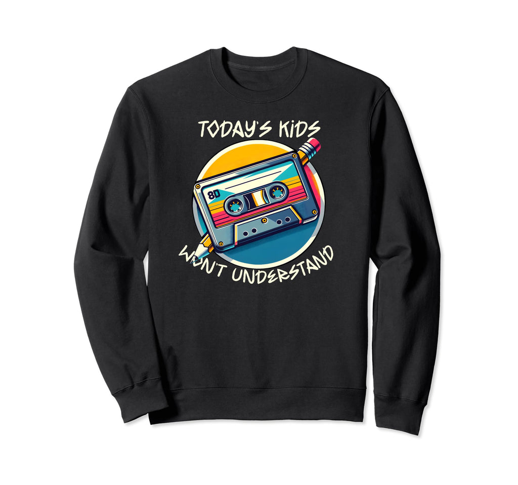 Cassette Tape Pencil Music Sweatshirt - Custom Art Print for Adults - T-Shirt, Sweatshirt, Hoodie