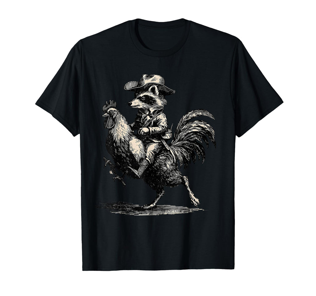 Country Cowboy Raccoon Trash Panda T-Shirt - Minimalist Print for Adults - T-Shirt, Sweatshirt, Hoodie