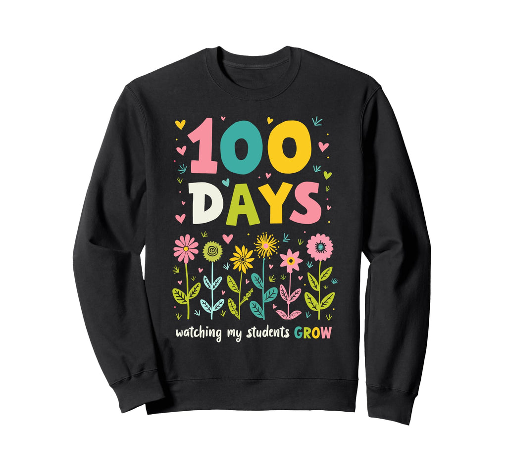 100 Days Growing Boho Flowers Sweatshirt - Graphic Print for Adults - T-Shirt, Sweatshirt, Hoodie