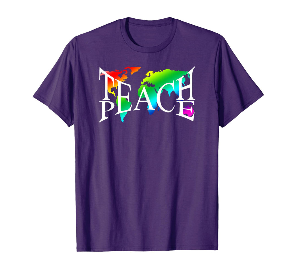 Teach Peace I Earth Love Peace Hippie T-Shirt - Trendy Graphic Unisex - T-Shirt, Sweatshirt, Hoodie