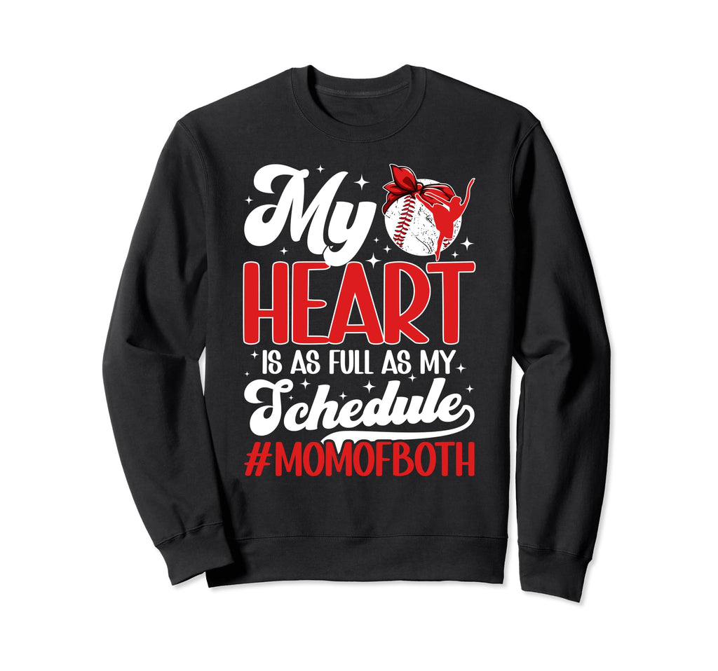 Mom Both Proud Dance And Baseball Mom Sweatshirt - Graphic Print Unisex - T-Shirt, Sweatshirt, Hoodie