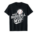 Proud Baseball Dad Raising My Mvp T-Shirt - Minimalist Print Men Women - T-Shirt, Sweatshirt, Hoodie