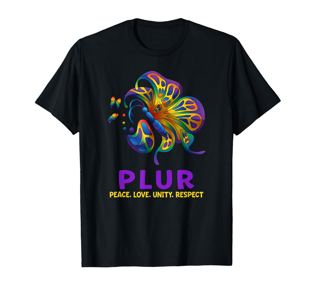 Plur Butterfly Peace Love Unity T-Shirt - Custom Art Print for Adults - T-Shirt, Sweatshirt, Hoodie