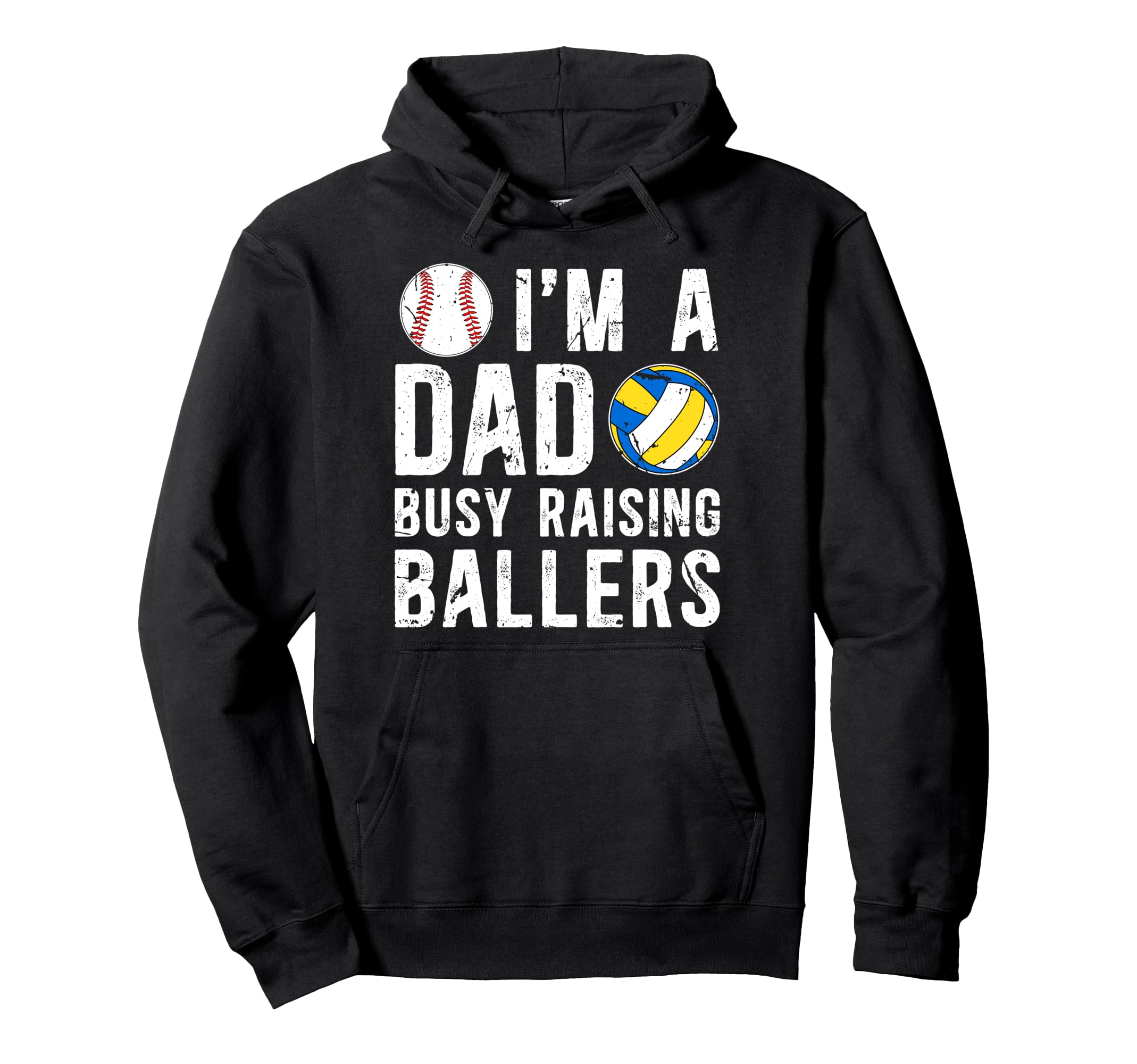 Im Dad Busy Raising Ballers Baseball Hoodie - Unique Graphic Unisex - T-Shirt, Sweatshirt, Hoodie