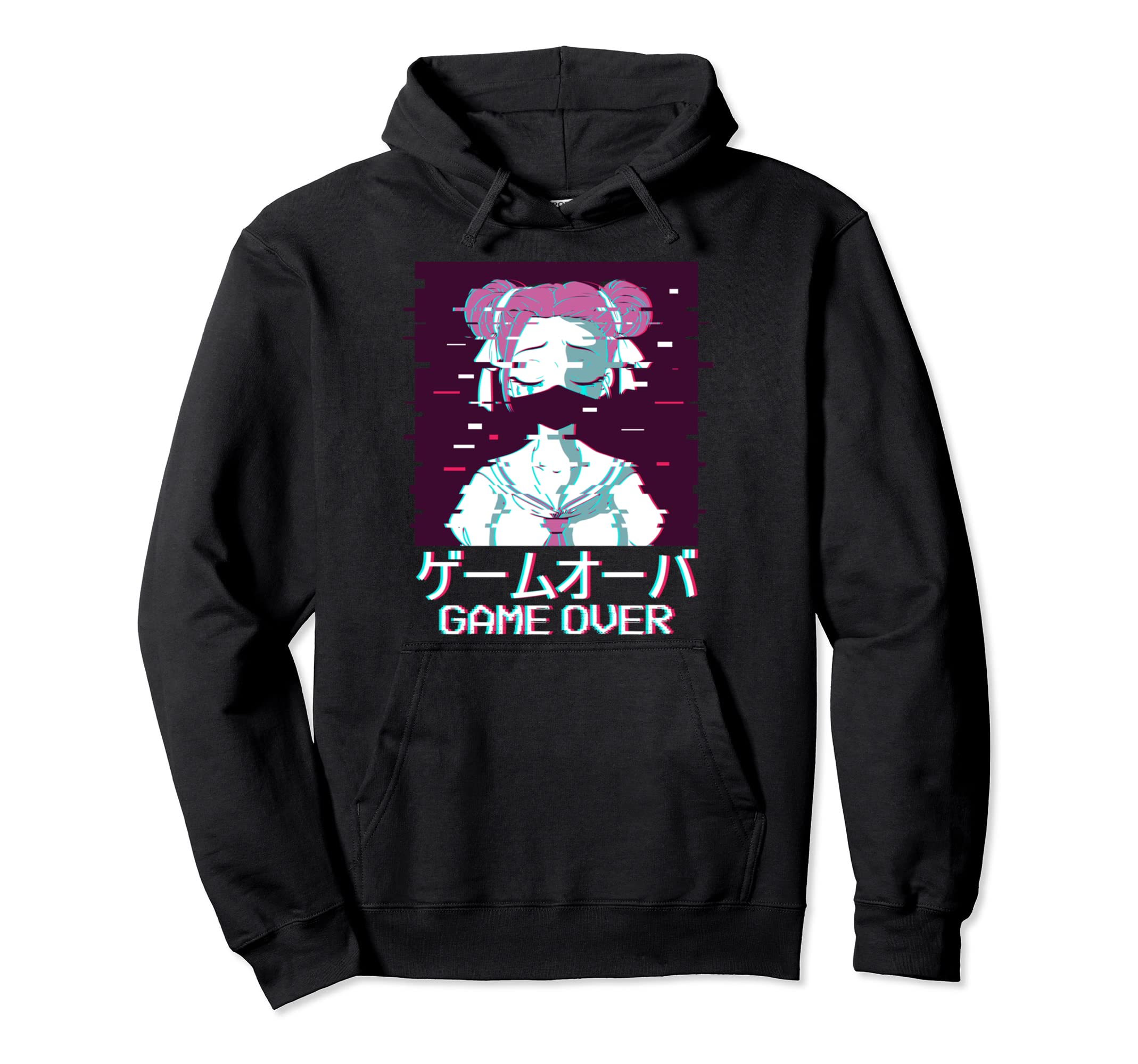 Japanese Vaporwave Sad Anime Game Over Hoodie - Novelty Apparel Unisex - T-Shirt, Sweatshirt, Hoodie