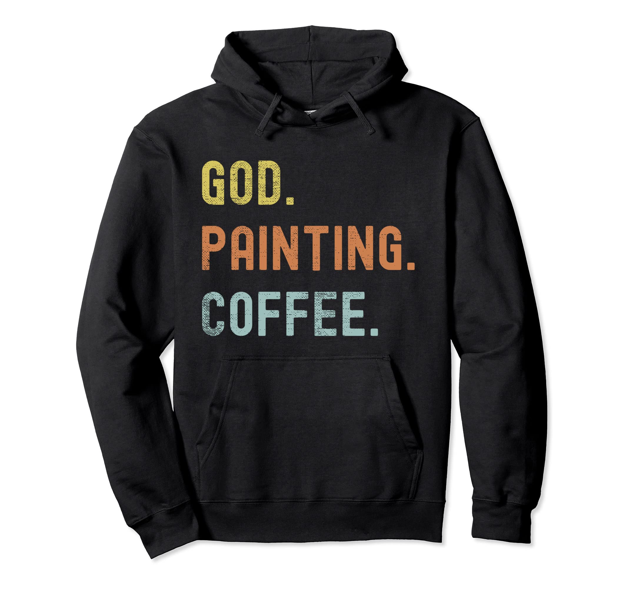 Vintages Painting And Coffee Distressed Hoodie - Graphic Print for Adults - T-Shirt, Sweatshirt, Hoodie