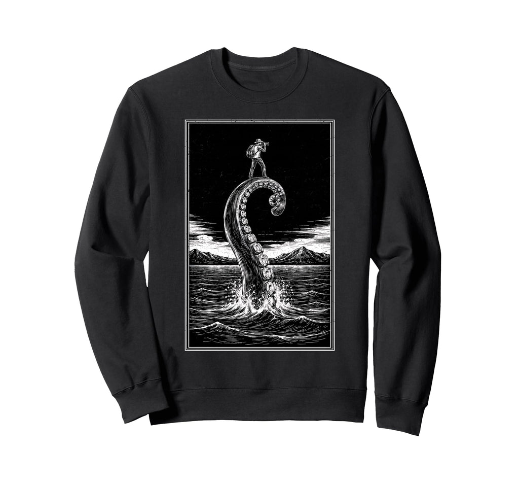 Photographer Octopus Moon Camera Sweatshirt - Unique Graphic for Adults - T-Shirt, Sweatshirt, Hoodie