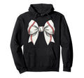Baseball Coquette Bow Baseball Mom Hoodie - Minimalist Print for Adults - T-Shirt, Sweatshirt, Hoodie