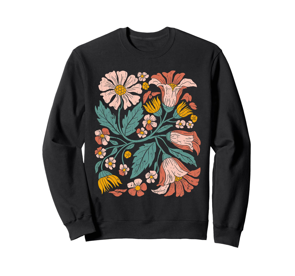 Botanical Boho Daisy Flower Floral Sweatshirt - Graphic Print Unisex - T-Shirt, Sweatshirt, Hoodie