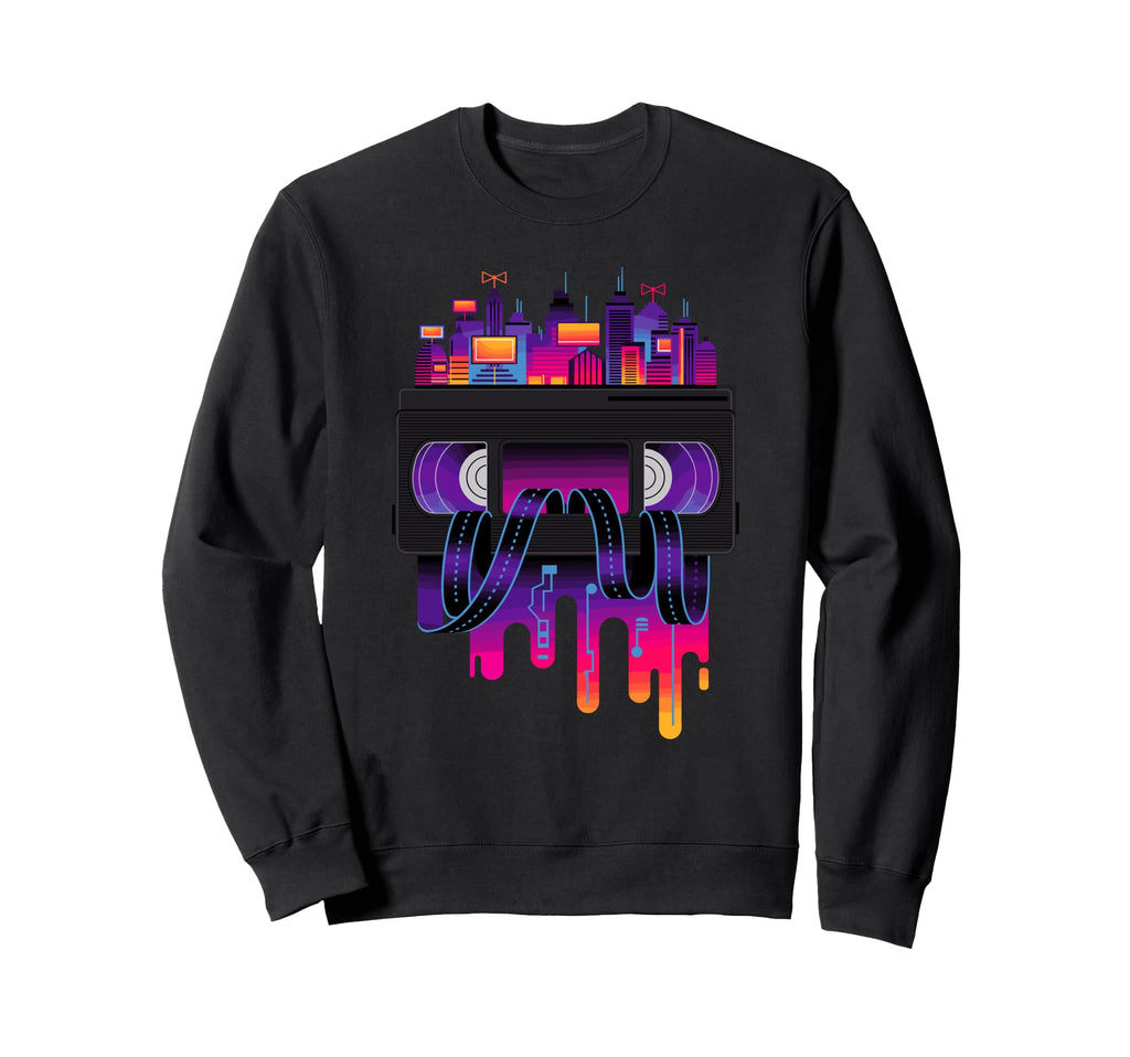 Dripping Paint Art Cassette Tape Sweatshirt - Unique Graphic for Adults - T-Shirt, Sweatshirt, Hoodie