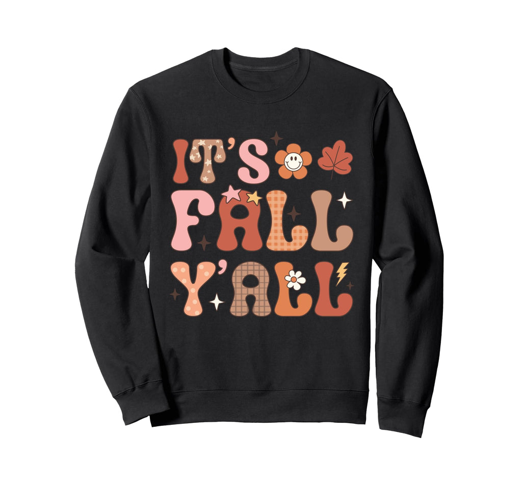 Fall Vibes Groovy Boho Plaid Sweatshirt - Aesthetic Graphic Men Women - T-Shirt, Sweatshirt, Hoodie