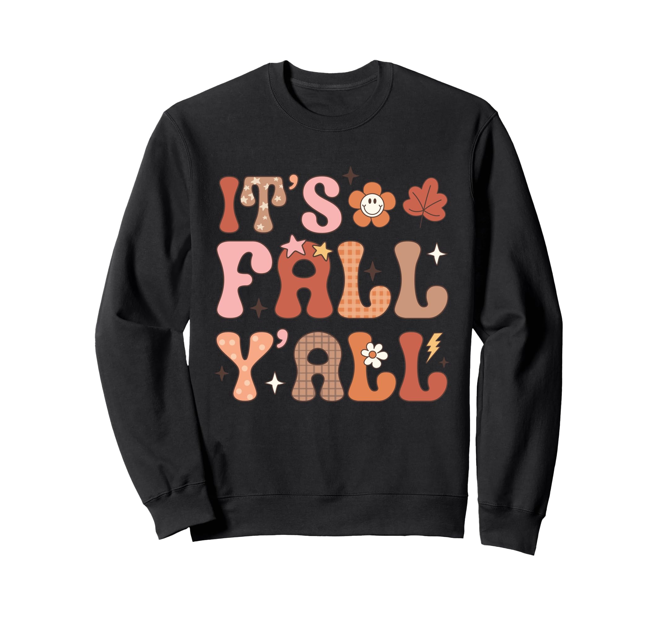 Fall Vibes Groovy Boho Plaid Sweatshirt - Aesthetic Graphic Men Women - T-Shirt, Sweatshirt, Hoodie