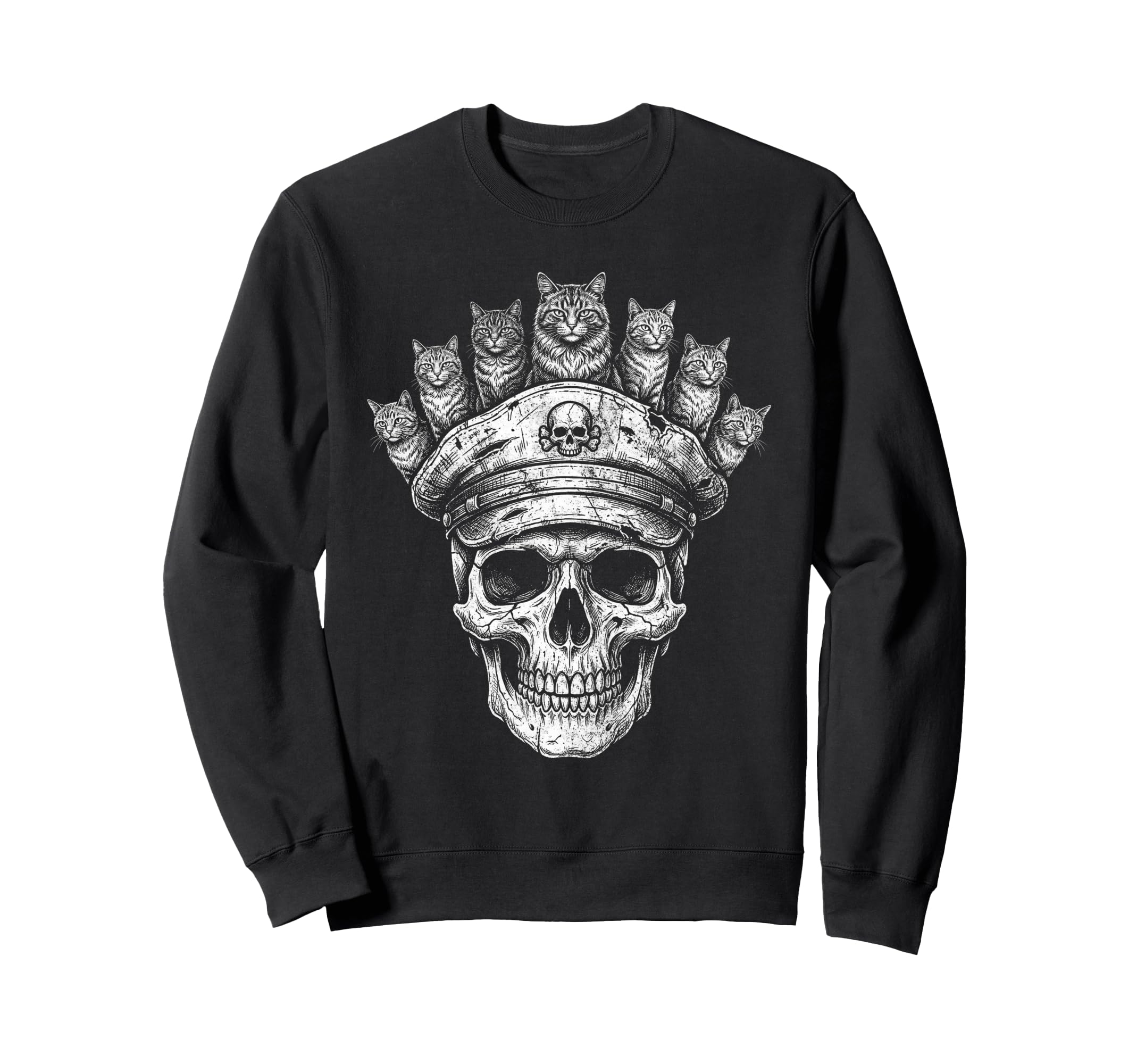 Skull Cat Skeleton Kitty Kitten Gothic Sweatshirt - Graphic Print Unisex - T-Shirt, Sweatshirt, Hoodie