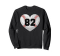 Baseball Number 82 Distressed Heart Sweatshirt - Custom Art Print Unisex - T-Shirt, Sweatshirt, Hoodie