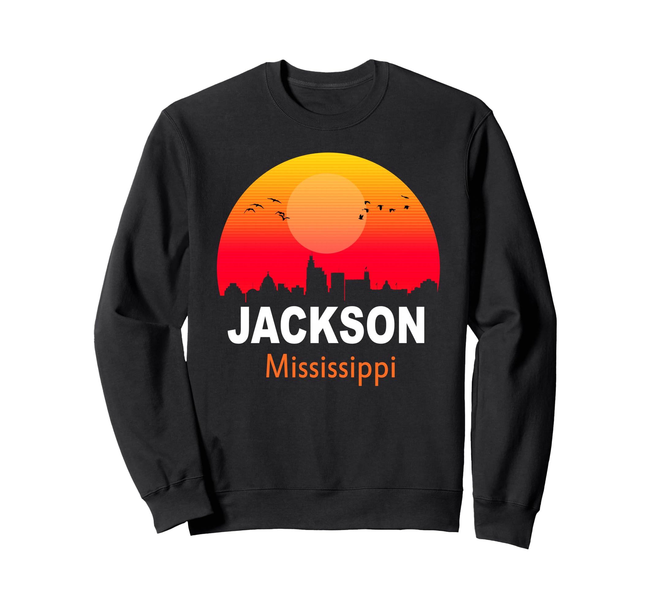 Jackson Mississippi State Usa Sunset Sweatshirt - Minimalist Print Unisex - T-Shirt, Sweatshirt, Hoodie