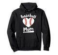 Baseball Mom Funny Heart Present Hoodie - Minimalist Print Men Women - T-Shirt, Sweatshirt, Hoodie