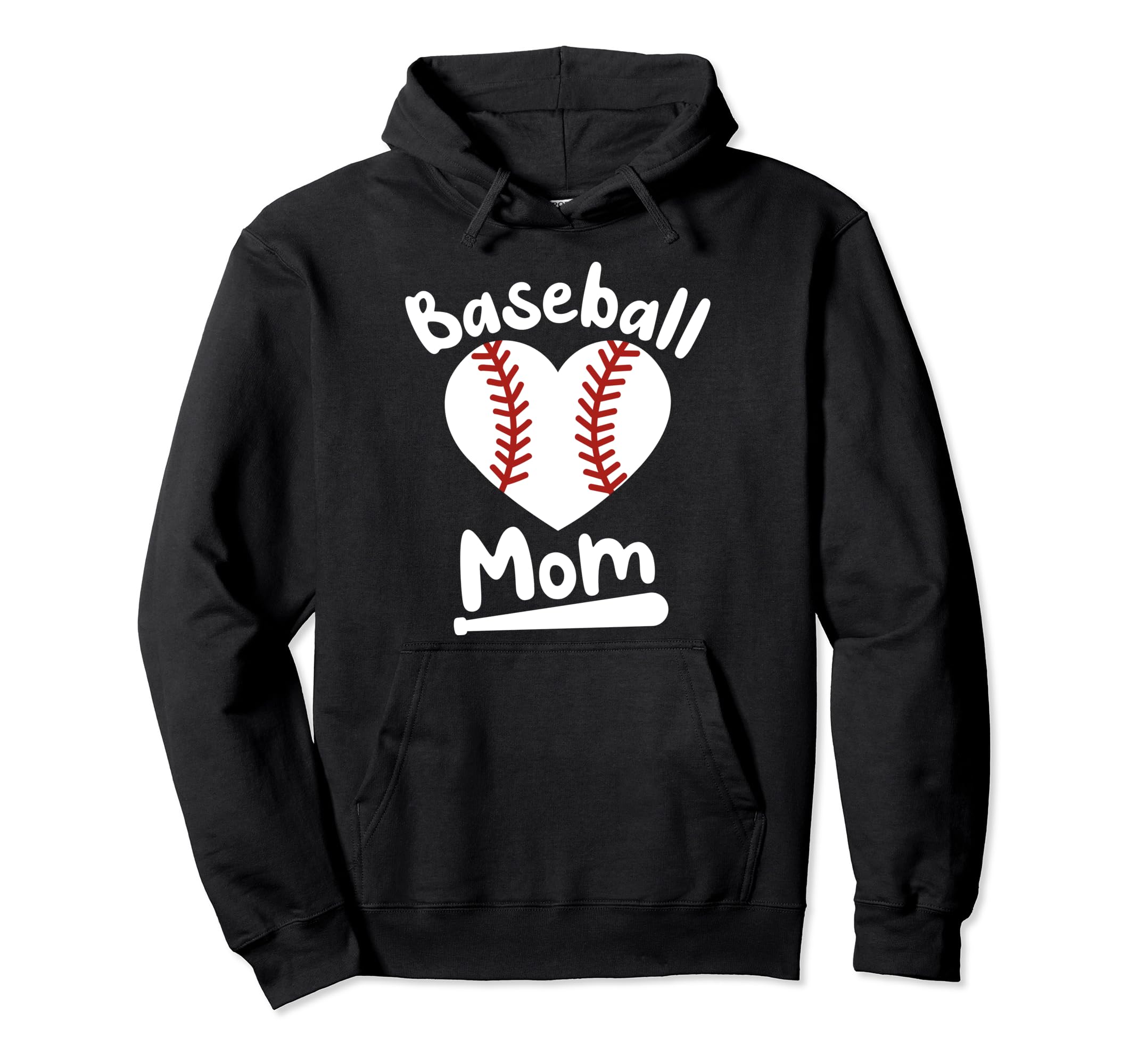 Baseball Mom Funny Heart Present Hoodie - Minimalist Print Men Women - T-Shirt, Sweatshirt, Hoodie