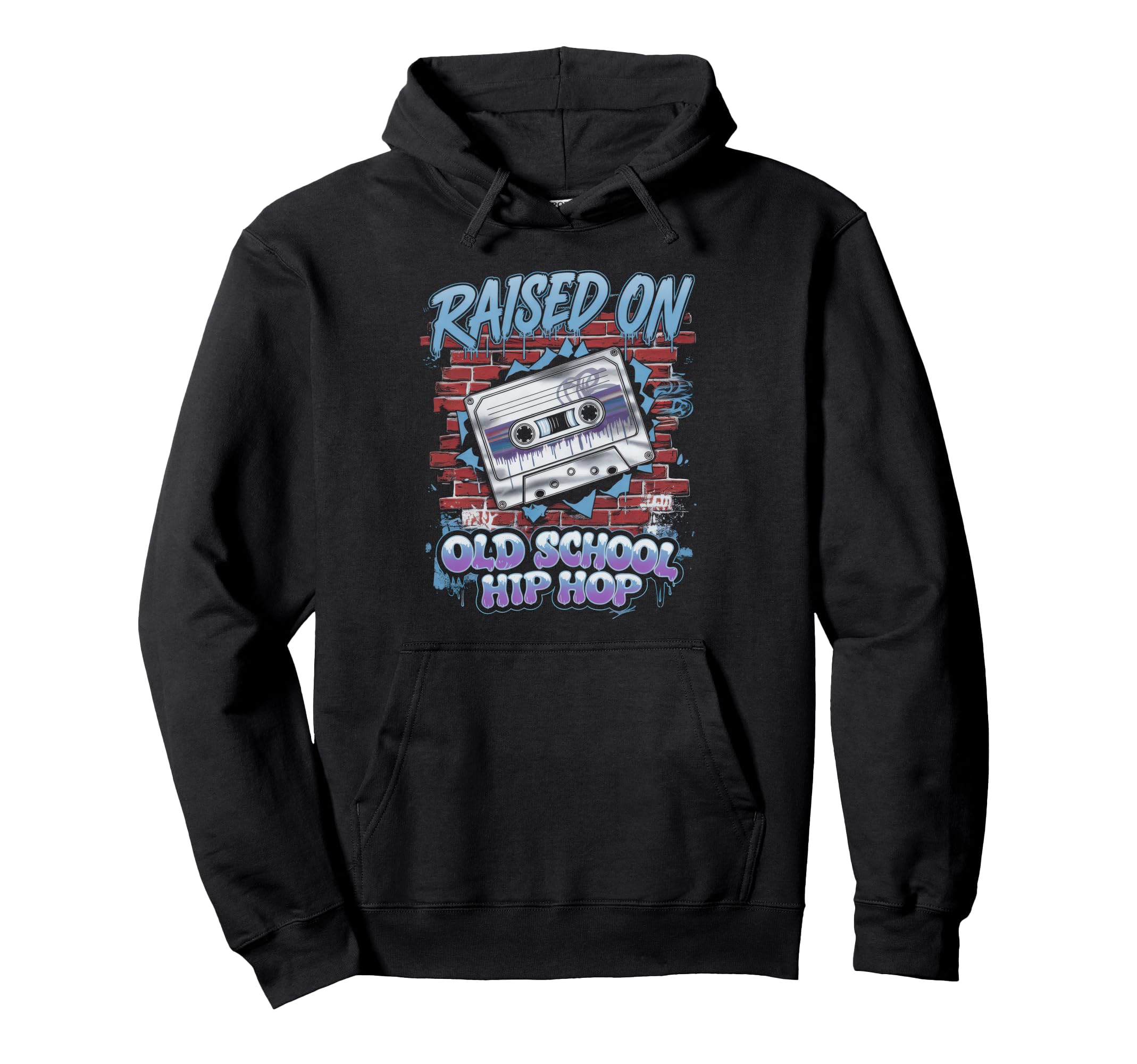 Raised Old School Hip Hop Cassette Hoodie - Trendy Graphic for Adults - T-Shirt, Sweatshirt, Hoodie