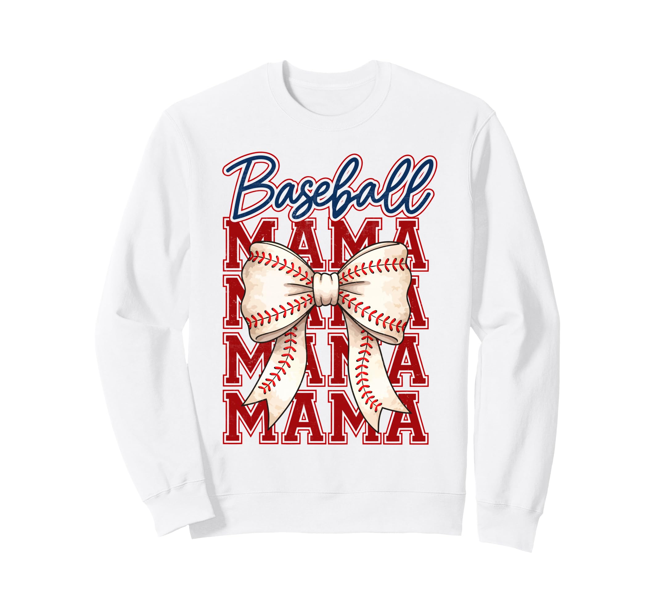 Baseball Mama Coquette Bow Sweatshirt - Streetwear Style for Adults - T-Shirt, Sweatshirt, Hoodie