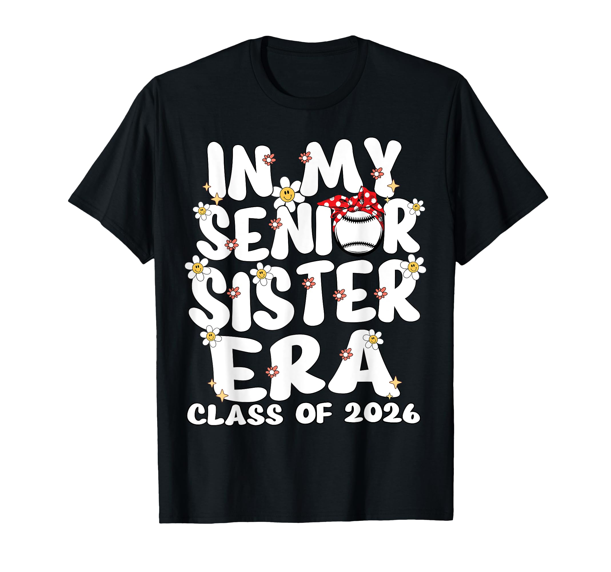My Senior Sister Era Groovy Baseball T-Shirt - Custom Art Print for Adults - T-Shirt, Sweatshirt, Hoodie