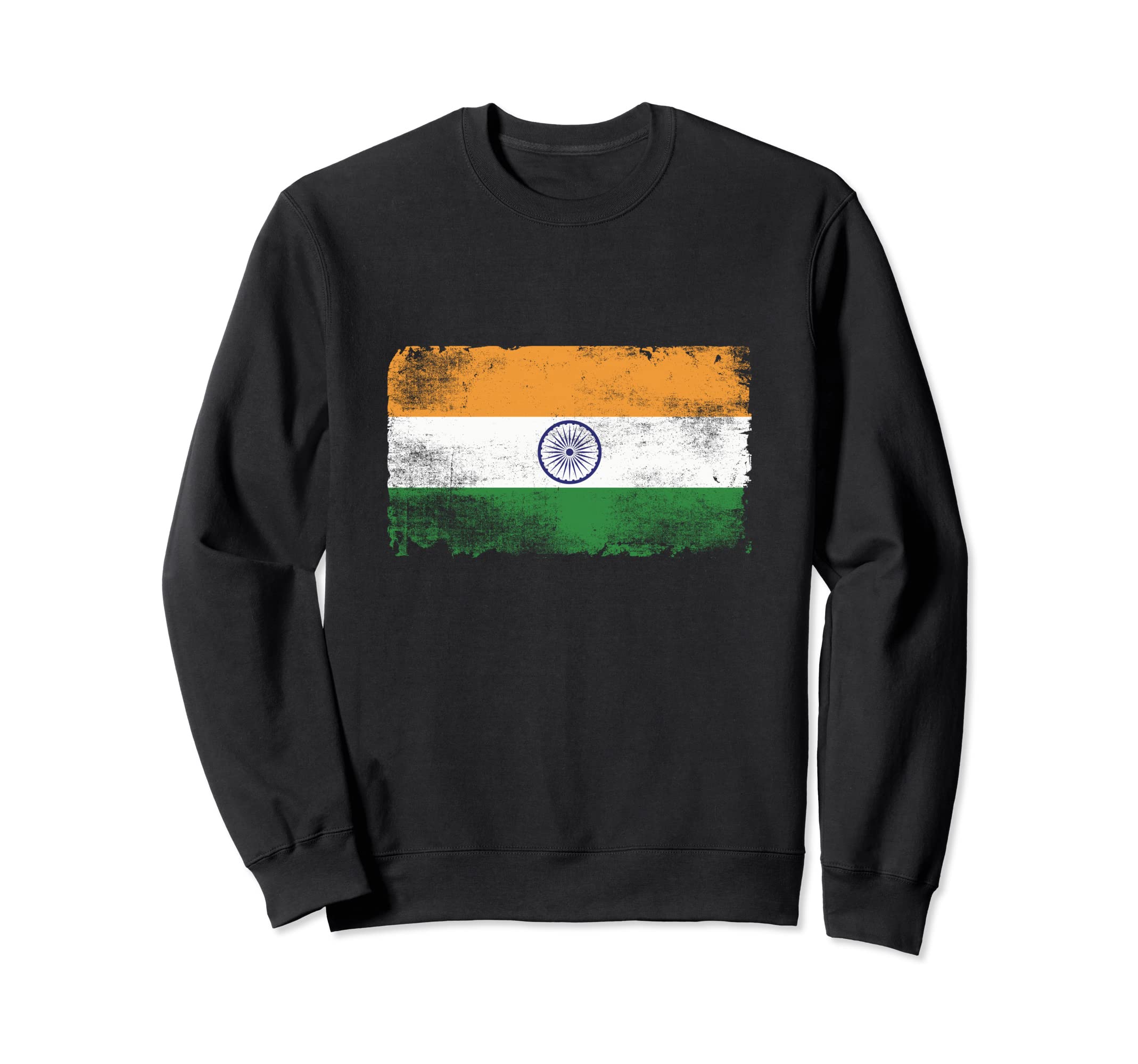Distressed India Flag Sweatshirt - Graphic Print Unisex - T-Shirt, Sweatshirt, Hoodie