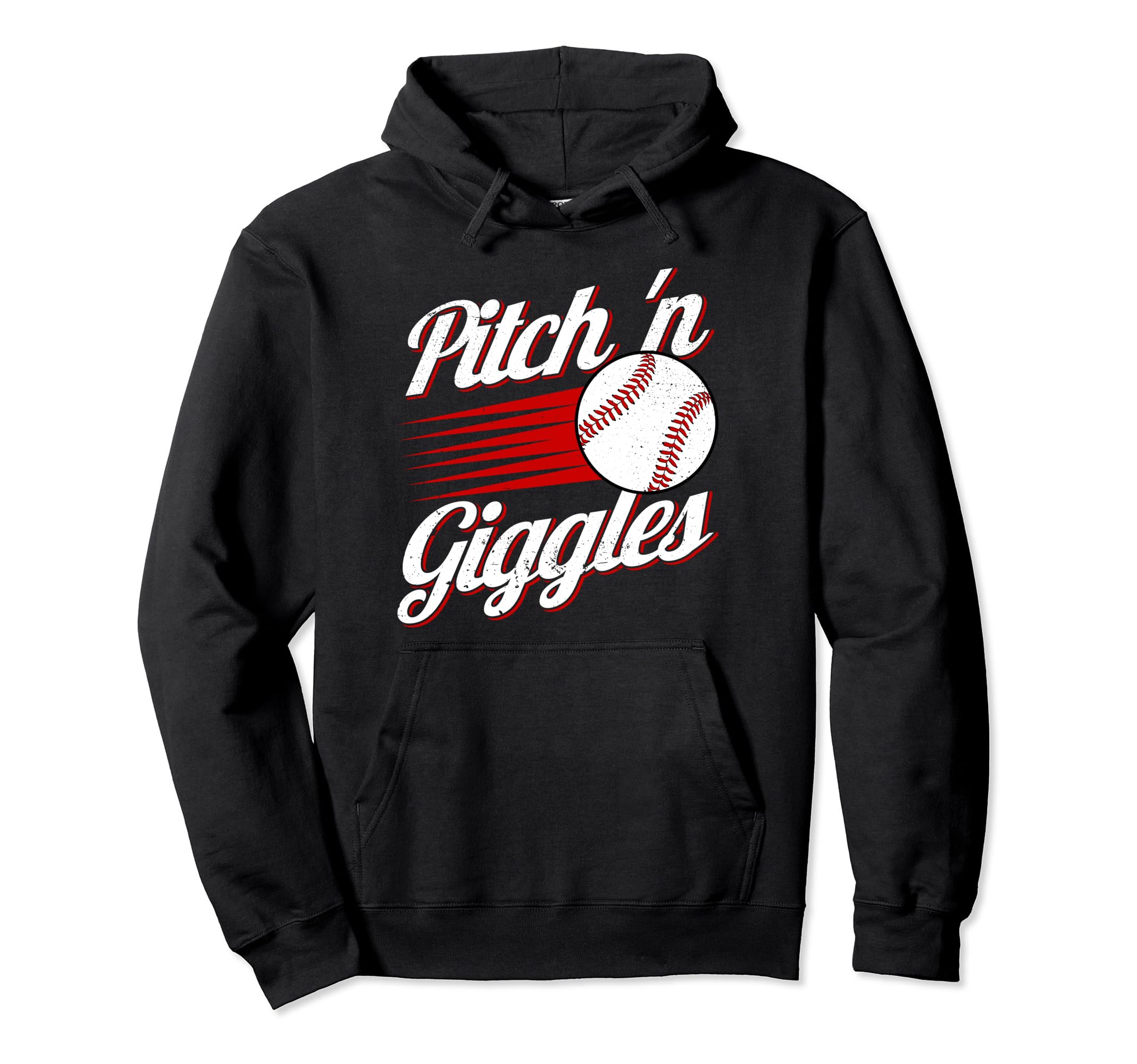 Pitch N Giggles Baseball Player Hoodie - Streetwear Style Men Women - T-Shirt, Sweatshirt, Hoodie