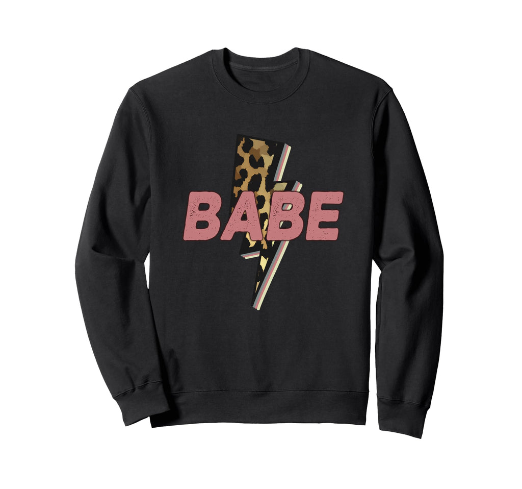 Babe Leopard Bae Wife Gf Bolt Sweatshirt - Custom Art Print for Adults - T-Shirt, Sweatshirt, Hoodie