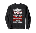 Baseball Mom My Heart Is Full Mom Sweatshirt - Unique Graphic for Adults - T-Shirt, Sweatshirt, Hoodie