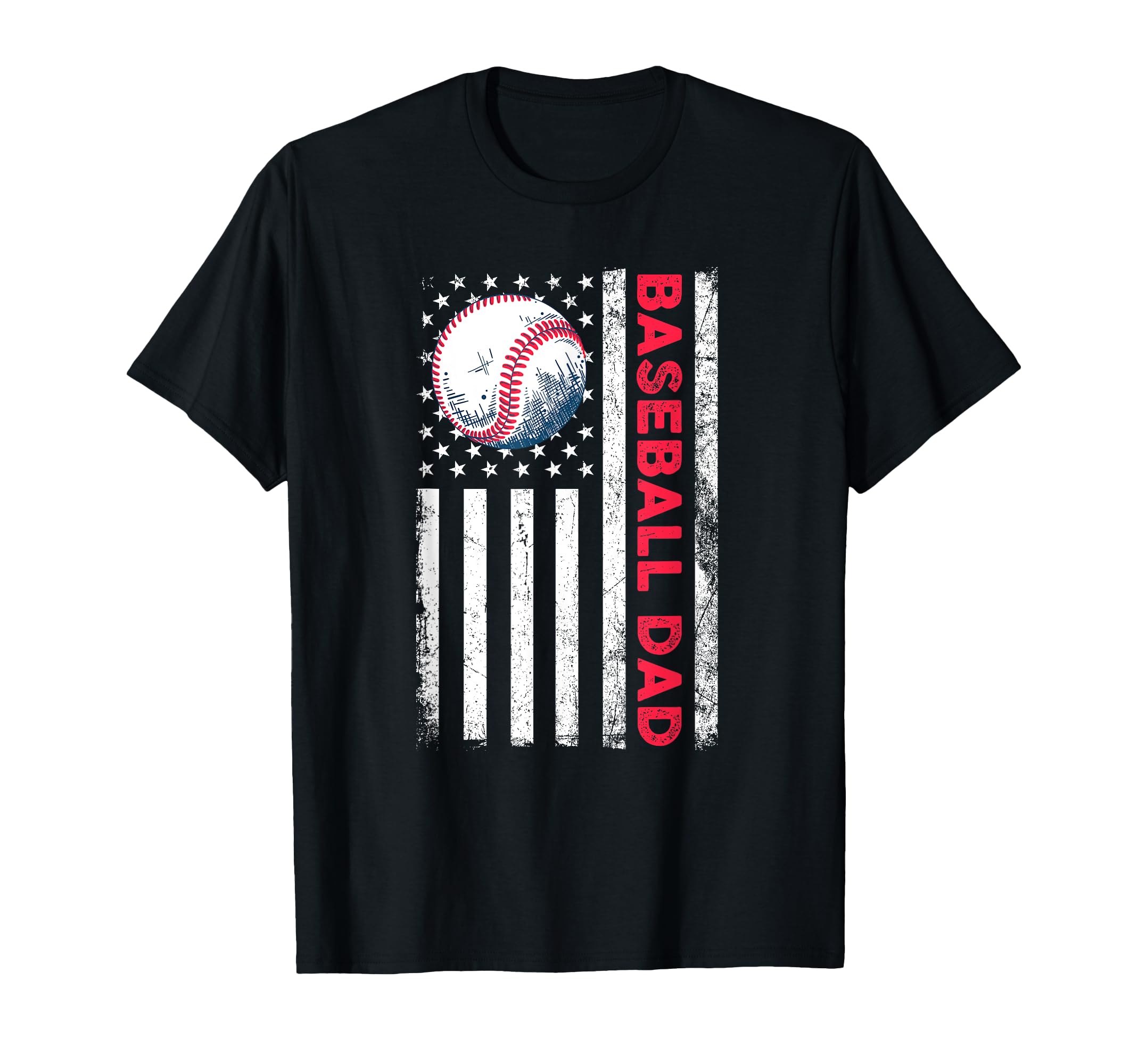 Baseball Dad Usa American Flag T-Shirt - Custom Art Print for Adults - T-Shirt, Sweatshirt, Hoodie