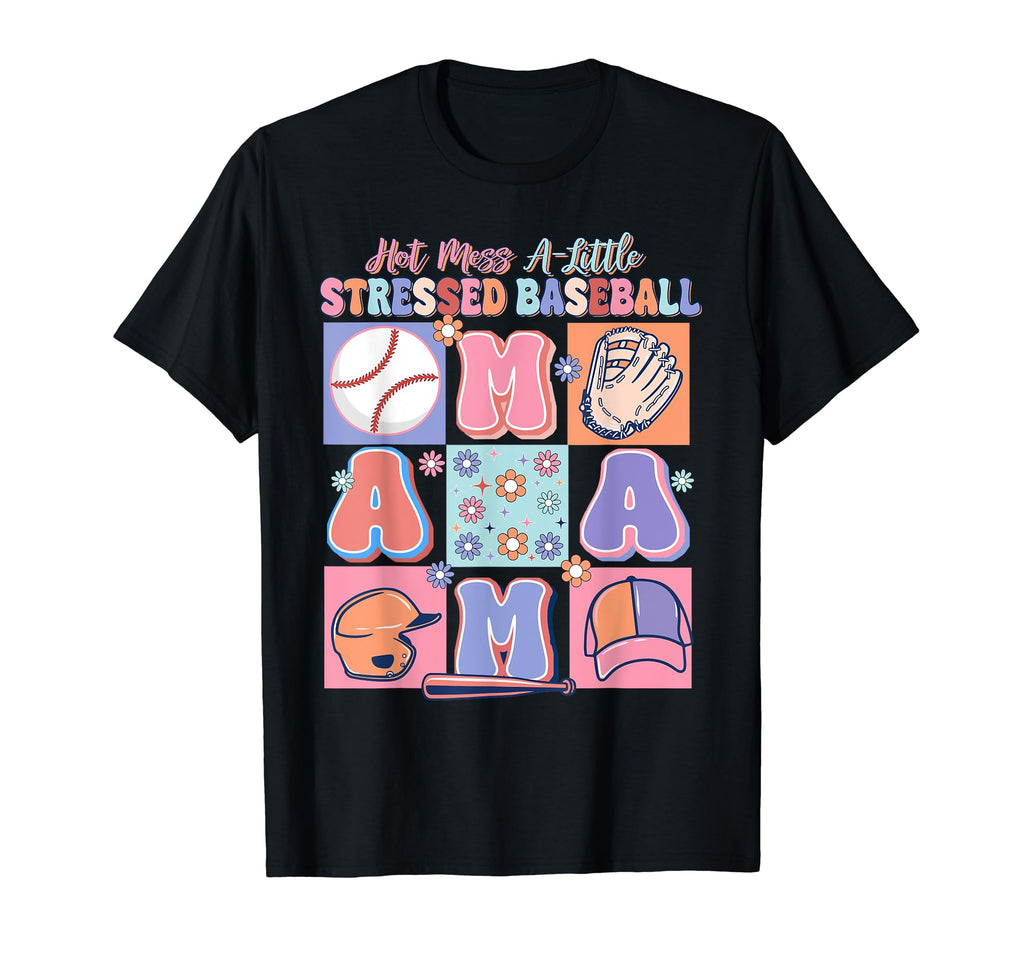 Hot Messed Lil Stress Baseball T-Shirt - Casual Everyday Wear Men Women - T-Shirt, Sweatshirt, Hoodie